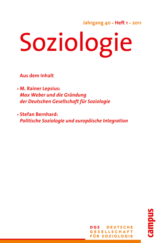 					Ansehen Nr. 1 (2011): Soziologie · Jg. 40 · Heft 1 · 2011
				