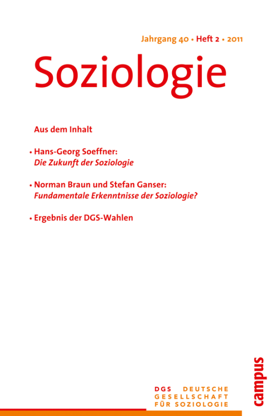 					Ansehen Nr. 2 (2011): Soziologie · Jg. 40 · Heft 2 · 2011
				