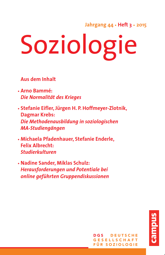 					Ansehen Nr. 3 (2015): Soziologie · Jg. 44 · Heft 3 · 2015
				