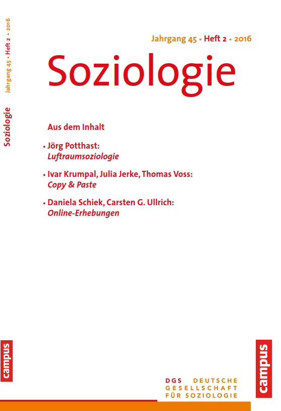 					Ansehen Nr. 2 (2016): Soziologie · Jg. 45 · Heft 2 · 2016
				