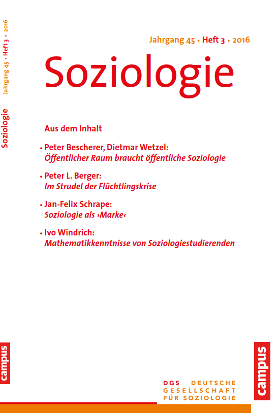 					Ansehen Nr. 3 (2016): Soziologie · Jg. 45 · Heft 3 · 2016
				