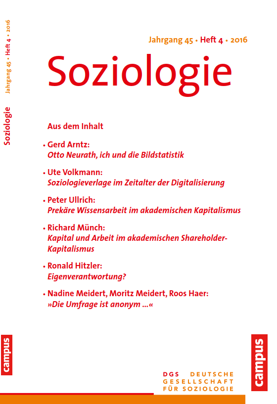 					Ansehen Nr. 4 (2016): Soziologie · Jg. 45 · Heft 4 · 2016
				