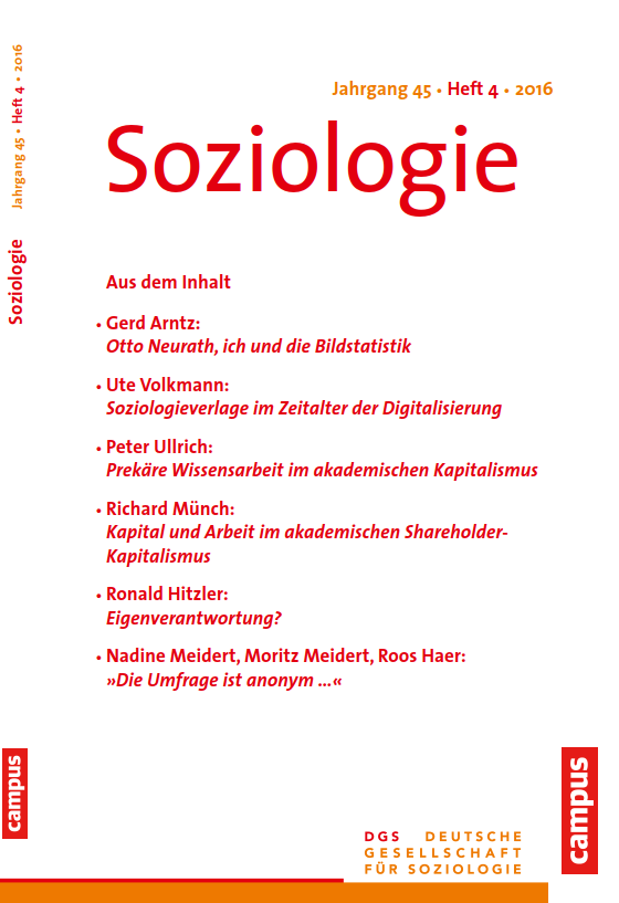 					View No. 4 (2016): Soziologie · Jg. 45 · Heft 4 · 2016
				