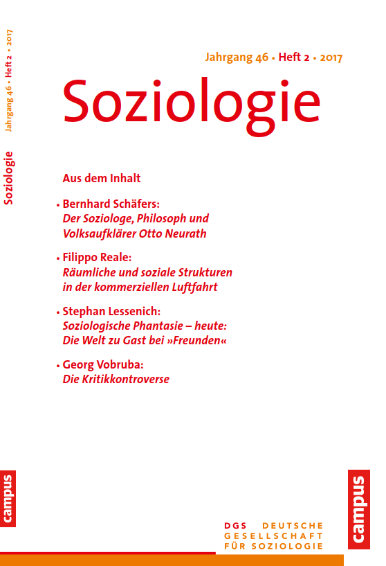					Ansehen Nr. 2 (2017): Soziologie · Jg. 46 · Heft 2 · 2017
				