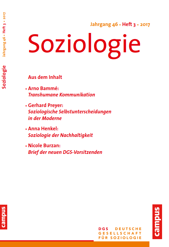 					Ansehen Nr. 3 (2017): Soziologie · Jg. 46 · Heft 3 · 2017
				