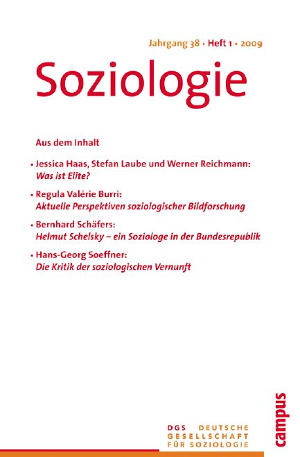 					Ansehen Nr. 1 (2009): Soziologie · Jg. 38 · Heft 1 · 2009
				