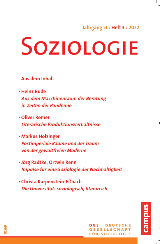 					Ansehen Nr. 3 (2022): Soziologie · Jg. 51 · Heft 3 · 2022
				