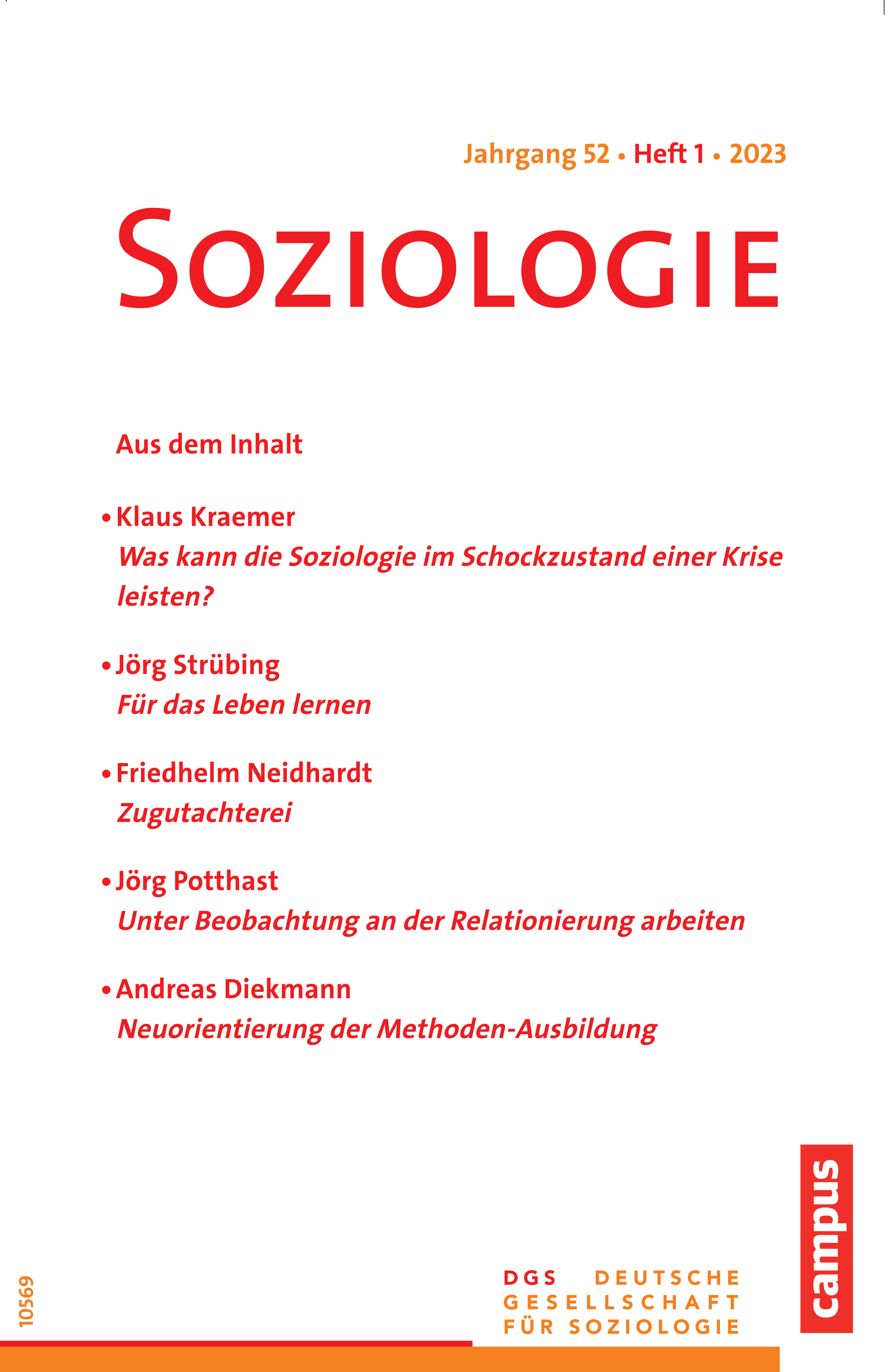 					View No. 1 (2023): Soziologie · Jg. 52 · Heft 1 · 2023
				